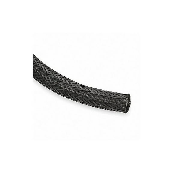 Techflex Braided Sleeving,0.500 In.,100 ft.,Black NHN0.50BK100