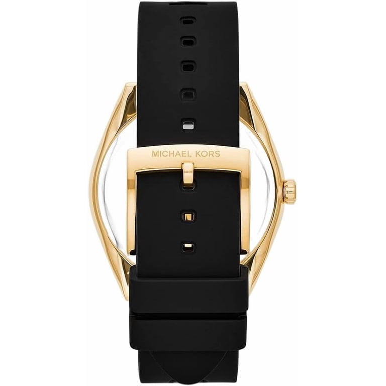 MICHAEL KORS Black and Gold Logo, Dial Silicone Strap Watch??? Michael Kors Women main image 3