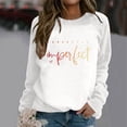 thumbnail image 2 of Tanghaowl Women's Sweatshirts Daily Home Outdoor Workout Long Sleeve O Neck T Shirt Top Solid Sweatshirt Streetwear White XL, 2 of 4