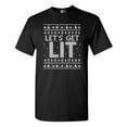 thumbnail image 1 of Let's Get Lit Deer Ugly Christmas Funny DT Adult T-Shirt Tee, 1 of 2