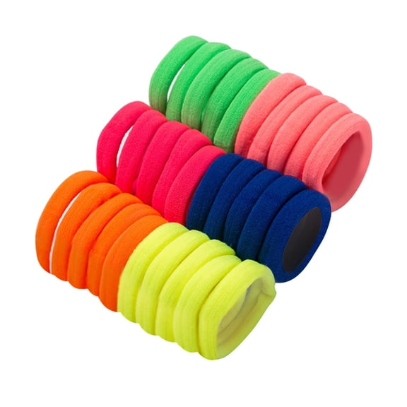 20 Pack Seamless Elastic Hair Bands Soft Non Damage Ponytail Holders Baby Girls Hair Ties Mixed Colors No Stretch Headbands for Kids Women Accessories