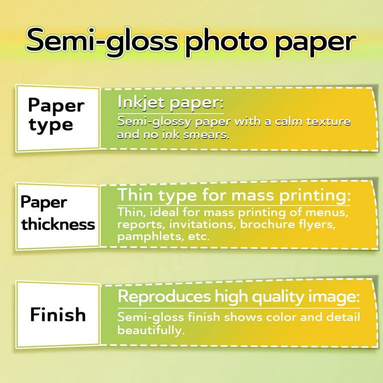 Koala Thin Semi-Gloss Photo Paper 8.5x11 for Inkjet + Laser Printers, 30lb  Semi Glossy Printer Picture Paper 115g 7Mil for DIY Brochures, Flyers,  Custom Chip Bags 