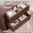 thumbnail image 3 of Aitjunz 2 Drawers Modern Nightstand for Bedroom, 25" Tall Night Stand with Charging Station & Open Shelf, Rounded Corner Design, Brown, 3 of 7