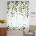thumbnail image 3 of Green Eucalyptus Leaves Sheer Curtains 63 Inches Long, Summer Botanical Weeping Light Filering Curtains, Breathable Simi Curtain Privacy Drapes for Living Room Bedroom Lightweight Window Treatment, 3 of 9