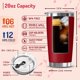 thumbnail image 4 of Vaso para beber ZAGKOO Vaso rojo de acero inoxidable de 20 oz, 4 of 7