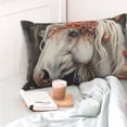 thumbnail image 4 of Yiaed Vintage Floral White Horse Print Brushed Microfiber Envelope Pillowcases, Standard,Envelope Closure Pillow Cases(No pillow core)-14"x20", 4 of 6
