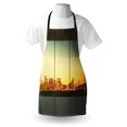 thumbnail image 3 of Modern Apron Empty Office at Sunset with View to Skyline Architecture Downtown City Art, Unisex Kitchen Bib Apron with Adjustable Neck for Cooking Baking Gardening, Orange Grey Green, by Ambesonne, 3 of 3