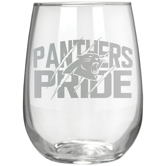 Carolina Panthers Etched 17oz. Rally Cry Stemless Wine Glass