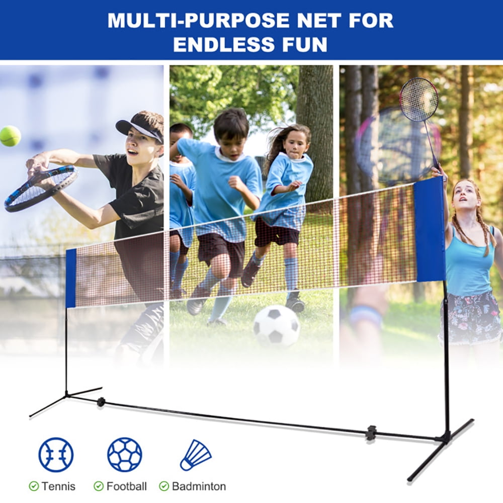 Spaco 14 x 5 Feet Portable Beach Training Badminton Net with Carrying Bag, Badminton Net Stand, Light and Fast Set Up, Perfect for Kids Volleyball, Tennis, Pickleball, Soccer Tennis