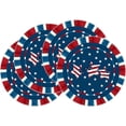 thumbnail image 2 of OAVQHLG3B American Flag Vases Flowers 4th of July Round Placemats Set of 4, 14 Inch Patriotic Memorial Day Round Table Mats for Dining Decoration, 2 of 6
