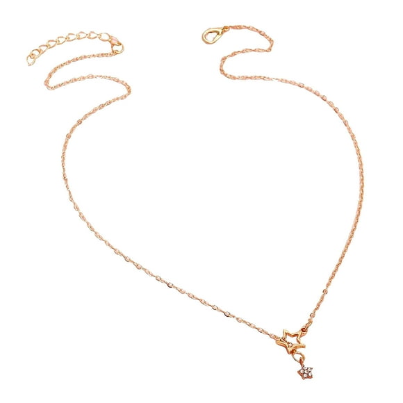 SIfdSeng Simple Star Necklace Choker Silver Star Necklaces for Women and Girls Charm Chain Cutout Pendant Necklace