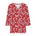 thumbnail image 4 of Charella Plus Size Tops for Women 3/4 Sleeve V Neck Button Floral Shirts Business Dressy Blouses Loose Tees (4XL, Multicolor 2), 4 of 4