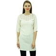 thumbnail image 4 of Bimba Women's Summer Short Tunic 3/4 Sleeves Top Kurti Designer Casual Blouse, 4 of 8