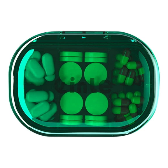 CSSAD Transparent Pill Dispenser with 6 Large Compartments, Portable Pill Bottle Organizer with Wide Opening for Easy Use, Anti-Mix Pill Organizer for Travel, BPA-Free Pill Container