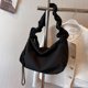 thumbnail image 1 of Bolso de viaje para mujer Bolso de hombro plisado de color sólido Monederos de gran capacidad (Negro), 1 of 9