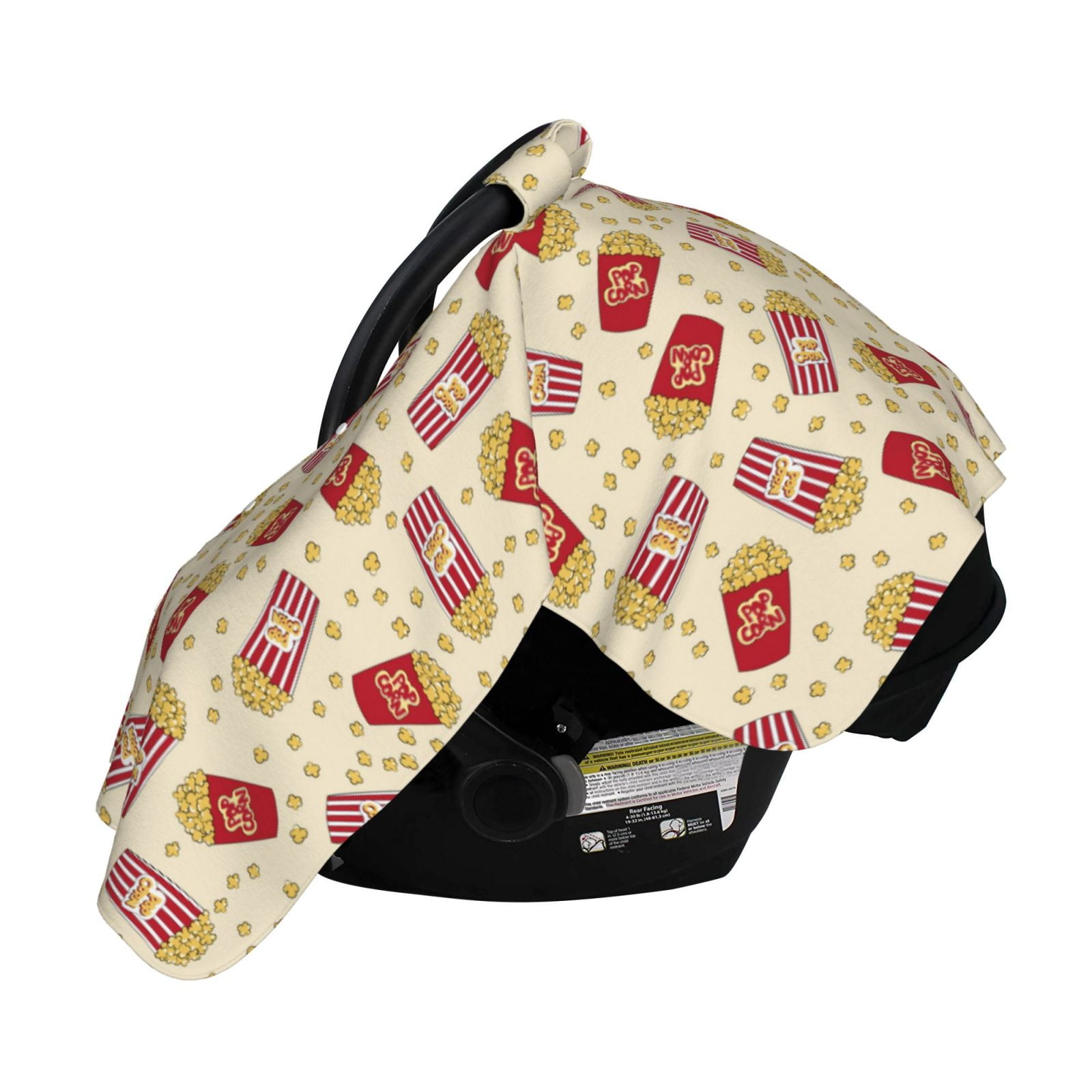 Naloa Cartoon Popcorn Baby Car Seat Cover, Breathable Baby Carrier Cover, Multiuse Baby Carrier Cover & Nursing Breastfeeding Cover