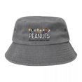 thumbnail image 2 of Gorro de pescador de algodón unisex con diseño de cómic de Peanuts, gorra vaquera de pescador con Snoopy, Charlie Brown y Woodstock, elegante para deportes al aire libre, 2 of 5