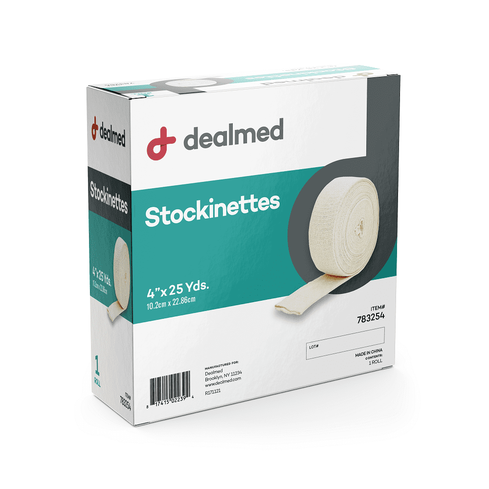 Dealmed 4" Cotton Stockinette | Tubular Knitted Constructed Sleeve for Skin Protection and Keep Dressings in Place (Pack of 6)