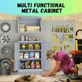 thumbnail image 4 of INTERGREAT Metal Garage Storage Cabinets with Lock, 36" Lockable Storage Cabinet with 2 Locking Doors and 2 Adjustable Shelves, Small Steel Cabinet for Home, Warehouse, Garage(Cement Grey), 4 of 9