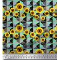 thumbnail image 1 of Soimoi Poly Georgette Fabric Check,Dot & Sunflower Flower Printed Craft Fabric by The Yard 52 Inch Wide, 1 of 3