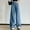 Blue(New), variant on PNTUTB Ladies' Fashionable Summer Thin Casual and Comfortable Ice Silk Side Pocket Wide Leg Pants Long Pants