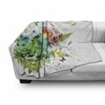 thumbnail image 3 of Watercolor Soft Flannel Fleece Throw Blanket, Floral Jungle Foliage Summer Design Butterfly Dragonfly Herbs Fresh Leafage, Cozy Plush for Indoor and Outdoor Use, 50" x 60", Multicolor, by Ambesonne, 3 of 6