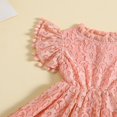 thumbnail image 4 of PENGXIANG Robe d'Été A-Ligne Manches Courtes O Cou Dentelle Robes à Pompons Floraux, 4 of 7