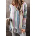 thumbnail image 6 of Women's Purple Color Block Fringed Tunic Sweater - Ombre Design | [ZhiHiMeRi] | (US 16-18)XL, 6 of 12