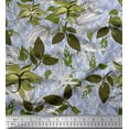 thumbnail image 1 of Soimoi BluePolyester Georgette Fabric Artistic Leaves Fabric Prints By Yard 52 Inch Wide, 1 of 5