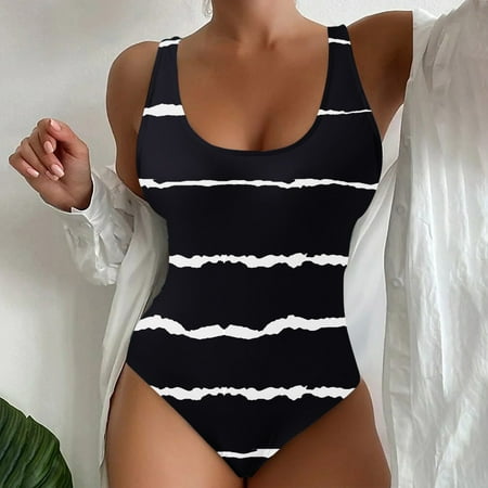 Stephy Women s Spring/Summer Floral Print Cut Waist Bikini Set with Chest Topper  Black Women s One Piece Swimsuits  XL