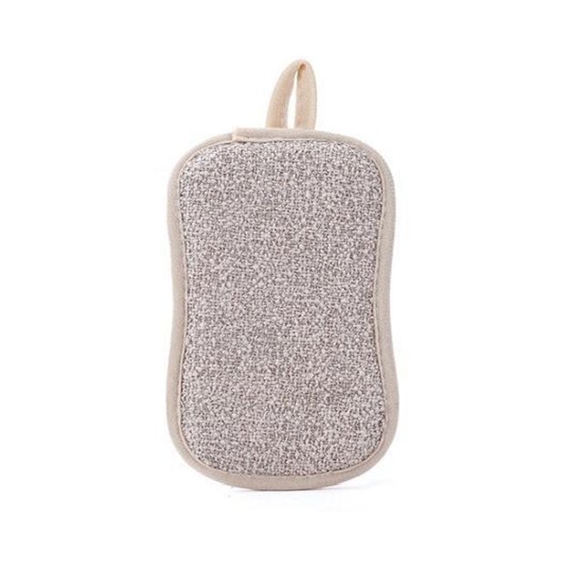 4 Pcs Kitchen Dish Cloth Nonstick Oil Scouring Pad Oil Cleaning Cloth Washing Cloth Double Sided Kitchen Sponge Cleaning Cloth, Beige