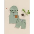 thumbnail image 2 of Bagilaanoe 2pcs Toddler Baby Boy Shorts Set Sleeveless Hooded Tank Tops + Shorts 6M 12M 18M 24M 3T Kids Casual Summer Clothes, 2 of 7