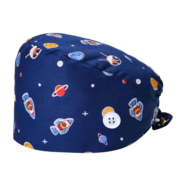 Gorro exfoliante para enfermeras, accesorios ligeros para uniformes, gorro de trabajo estampado, gorro de enfermería para trabajadores de , SPA, Cohete