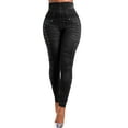 thumbnail image 3 of Gvmfive Women Casual Imitation Denim Print Jeggings Skinny Leggings Pants, 2/3/4 Pack, 3 of 4