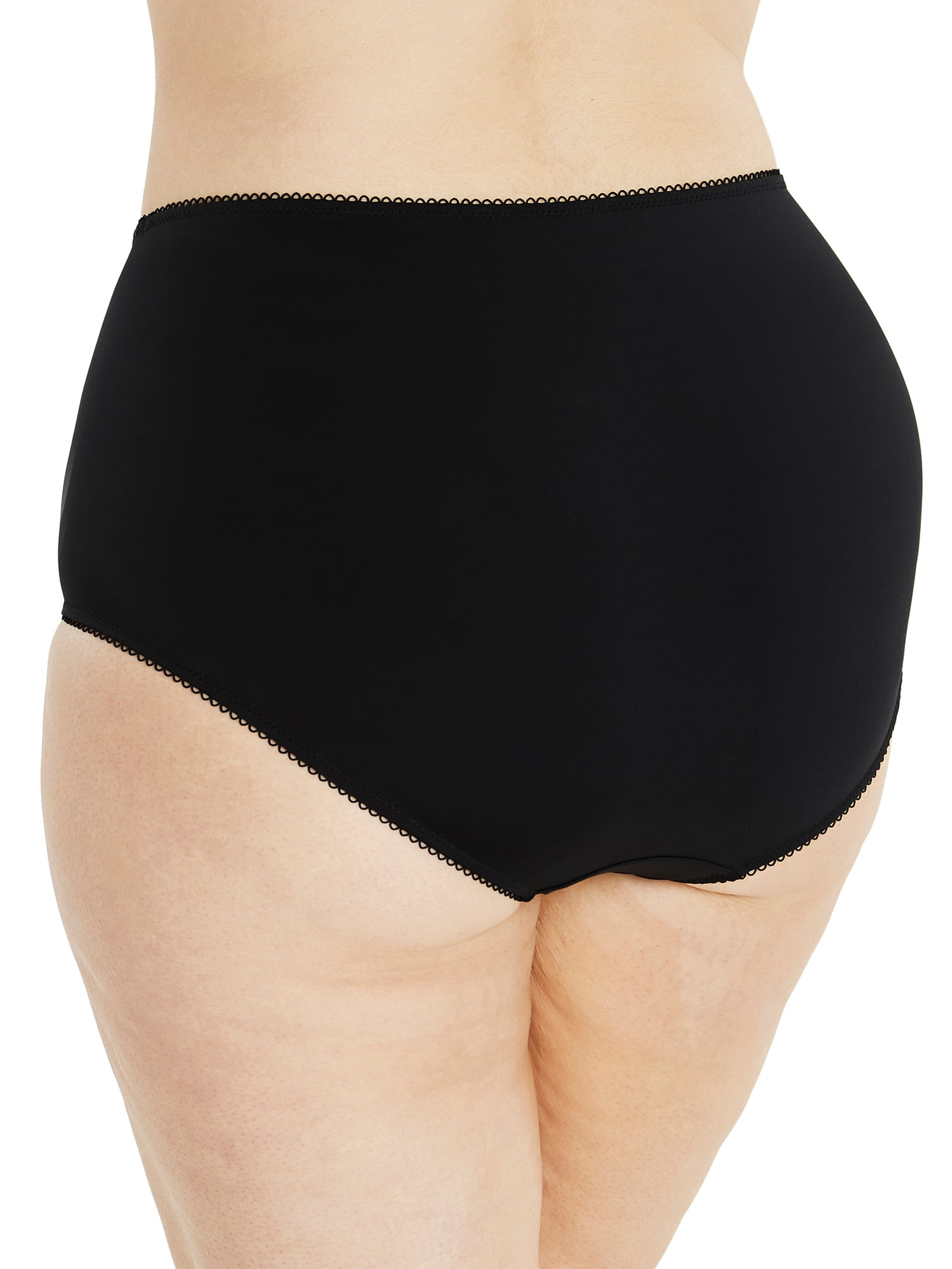 Pretty Secrets Women's Plus Full Coverage Brief with Lace, 2-Pack