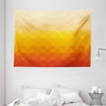 thumbnail image 1 of Abstract Tapestry, Digital Triangle Geometric Mosaic Gradient Shades of Orange Poly Art, Wall Hanging for Bedroom Living Room Dorm Decor, 80W X 60L Inches, Red Vermilion Marigold, by Ambesonne, 1 of 2