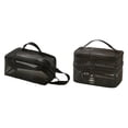 thumbnail image 1 of Organizador de maquillaje de maquillaje de malla 2x con mango, bolsa cosmética de doble capa, bolsa de aseo para picnic, negocios de actividades negro, 1 of 8