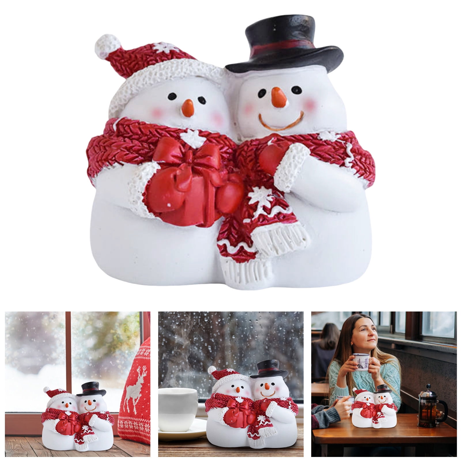 Décoration De Noël Bonhomme De Neige En Peluche - 30.5 Cm Avec écharpe Et Chapeau - Centre De Table Réutilisable - 10
