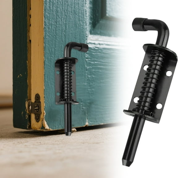 4/2pcs 5 Inch Spring Loaded Barrel Bolt Latch Pin, Heavy Duty Steel Sliding Barrel Bolt Lock Door Lock for Doors, Barn Door, Garage, Shed, 2mm Thickened Interior And Outdoor Solid Hardware Latch