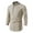 Khaki, variant on IROINNID Plain Long Sleeve Shirts for Men Comfy Spring And Summer Cotton Linen Shirt Stand Collar Shirt,White