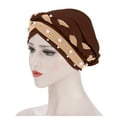 thumbnail image 3 of yunLXY On Sale Hijab for Women Under $5 Women Muslim Baotou Hat Milk Silk Two-color Nail Beads Braid Turban Hat, 3 of 5