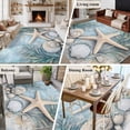 thumbnail image 5 of 5'x8' Area Rugs, Coastal Starfish Indoor Outdoor Area Rug for Living Room Bedroom, Beach Summer Starfish Nautical Shell Blue Washable Bathroom Rugs Kitchen Floor Carpet Mats Home Decor Aesthetic, 5 of 8