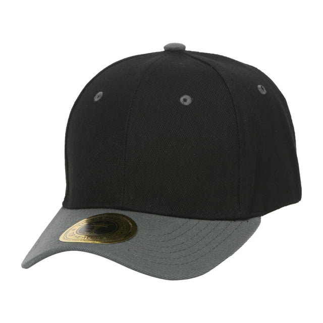 Curve Bill Adjustable Baseball Cap, Black/Silver