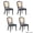 Linen-Black-Rattan Back, variant on Dayalane Farmhouse Dining Chairs Set of 4, Armless Square Solid Back Linen Fabric Upholstered Kitchen Chairs, Natural Curved Leg & Solid Wood Frame Accent Chairs for Dining Living Room, White