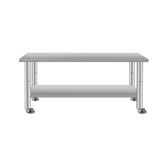 Newboti Furniture 60''*24'' Commercial Work Table for Restaurant and Home Stainless Steel Kitchen Prep Table with Under Shelf and wheels BN.5683