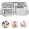 thumbnail image 6 of Troglfold food plate Stainless Steel Divided Snack Tray with Lid for Kids and Camping,9.45"X6.69"X1.5", 6 of 10