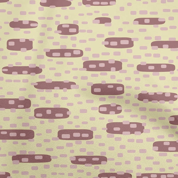 oneOone Velvet Beige Fabric Geometric Rounded Rectangle Quilting Supplies Print Sewing Fabric By The Yard 58 Inch Wide
