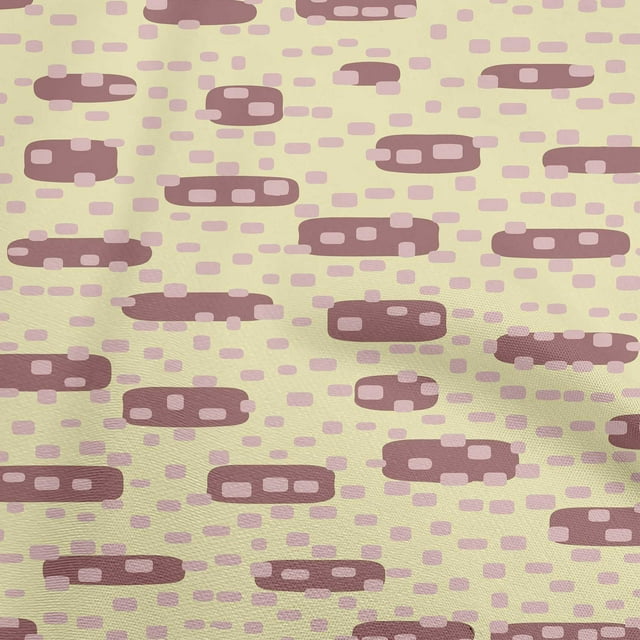 oneOone Cotton Poplin Beige Fabric Geometric Rounded Rectangle Diy Clothing Quilting Fabric Print Fabric By Yard 56 Inch Wide