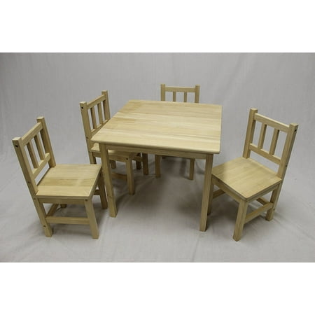 eHemco 5 Piece Kids Table and Chairs Set Solid Hard Wood (Unfinished ... eHemco 5 Piece Kids Table and Chairs Set Solid Hard Wood (Unfinished ...