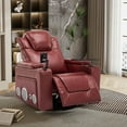 thumbnail image 6 of Churanty PU Power Recliner for Adults,Swivel Home Theater Recliner with Cup Holder, Surround Sound and Hidden Arm Storage, 6 of 24